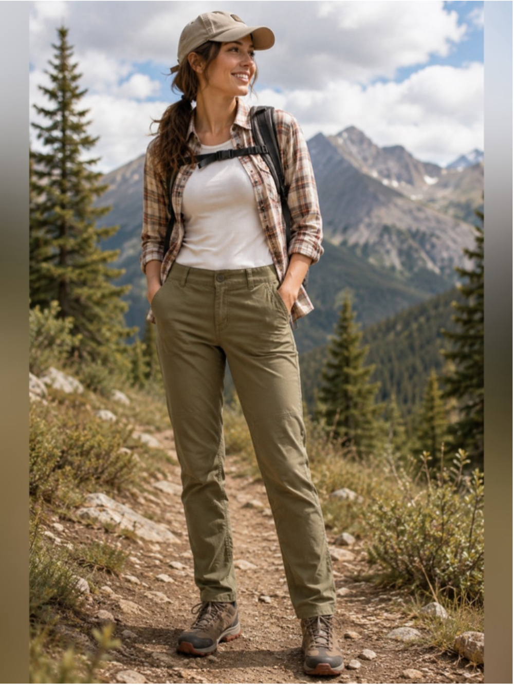 MEC Olive Green Straight-Leg Hiking Pants Size 10 Gorpcore Outdoor Hiking